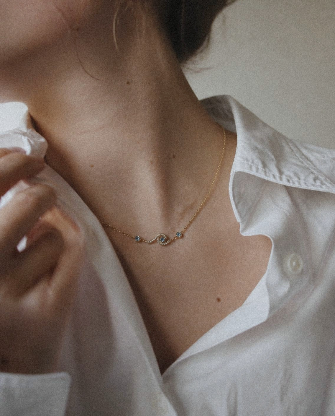 Onda Necklace, worn