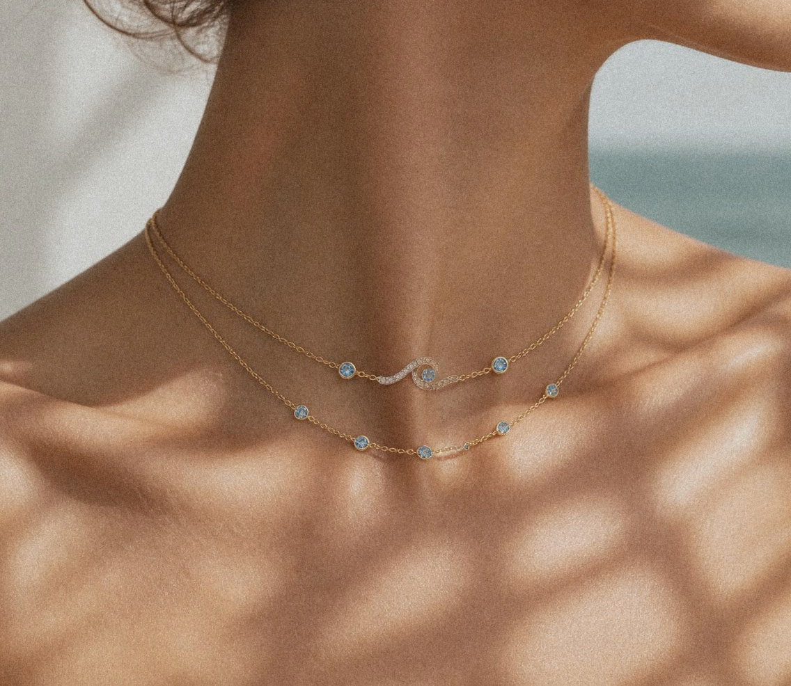 Onda Necklace over the Mare Station Necklace